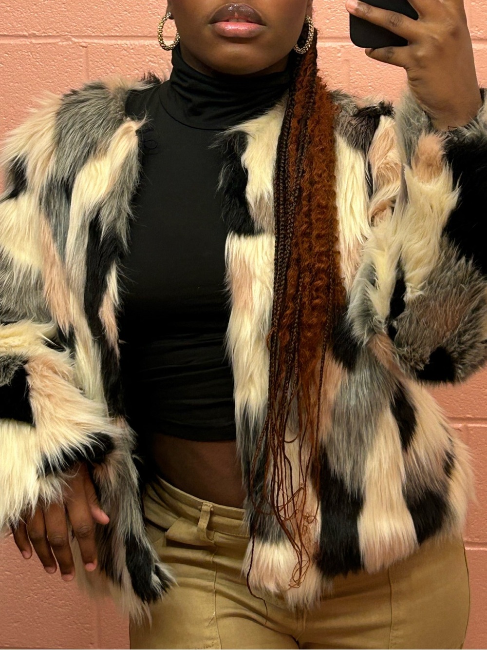 Faux Fur Patchwork Jacket - Picture 4 of 4